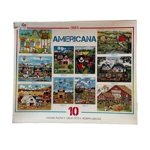 CEACO AMERICANA Jigsaw Puzzles Set of 8 New in Opened Box Educational Game